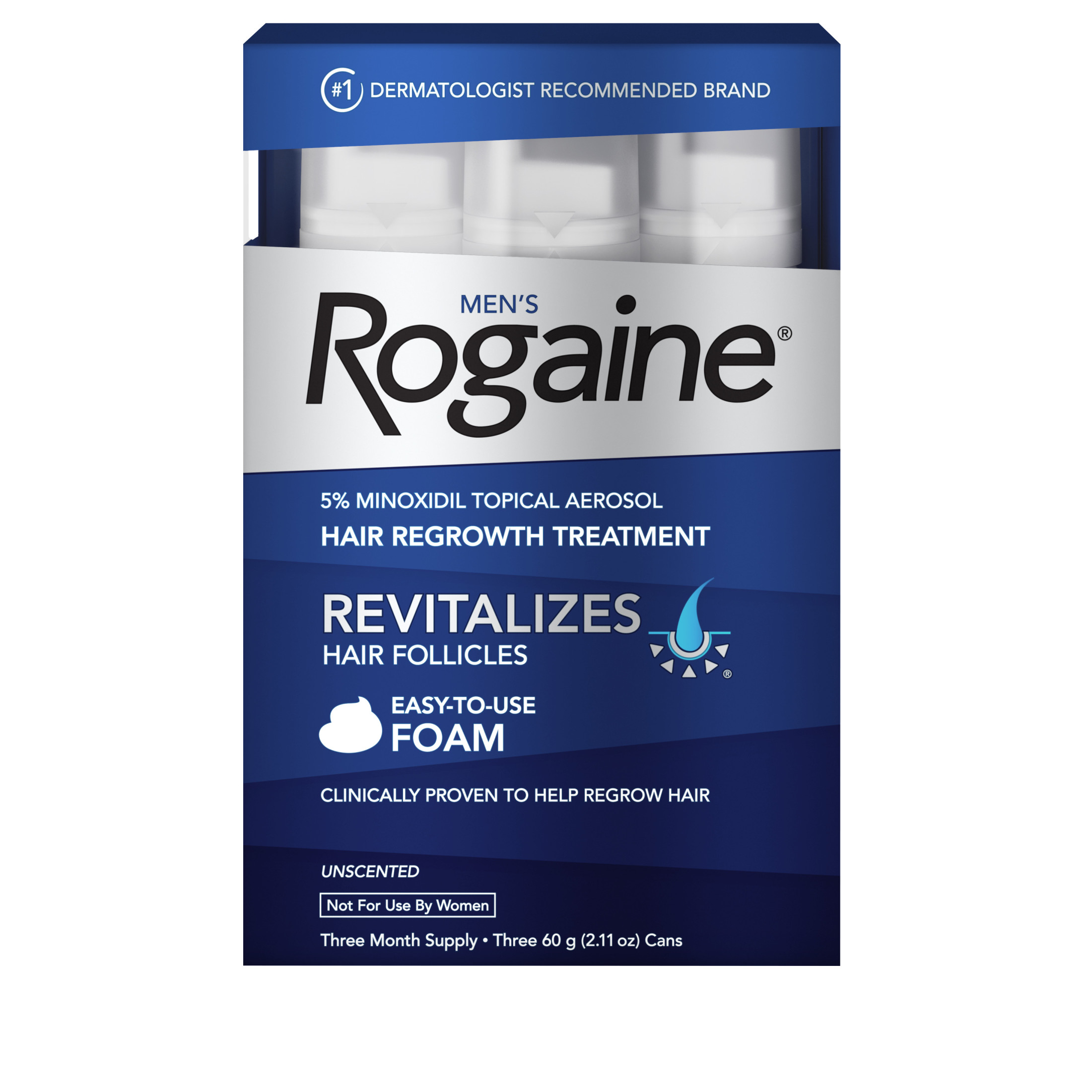 Men's Rogaine 5% Minoxidil Foam for Hair Regrowth, 3-month Supply - image 1 of 19