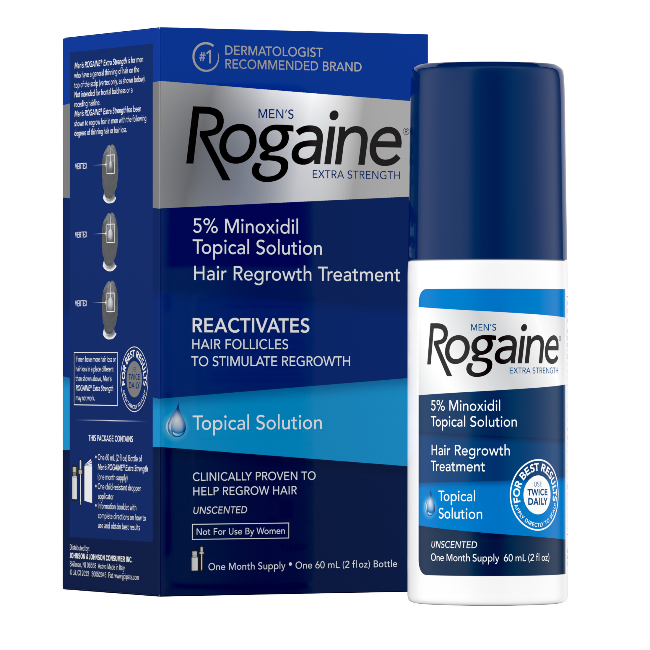Men's Rogaine Extra Strength 5% Minoxidil Solution, 1-Month Supply - image 1 of 6