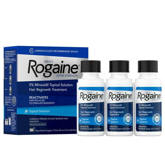 Men's Rogaine Extra Strength 5% Minoxidil Topical Solution, 3-Month