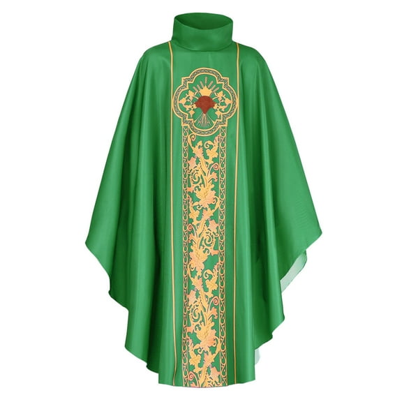 Men's Role Halloween Robe Church Catholic Priest Chasubles Vestments with Stole Medieval Clothing