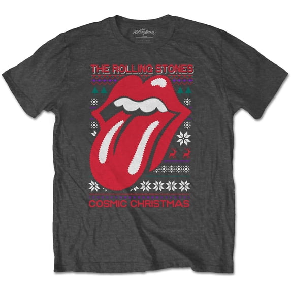 Men's Rolling Stones Cosmic Christmas Slim Fit T-shirt Large Charcoal