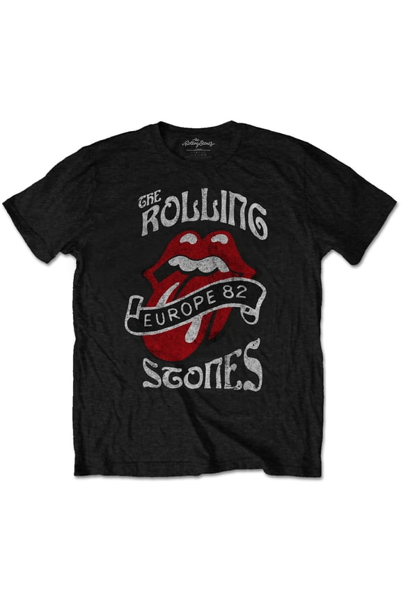 Men's Rolling Stones Europe '82 Tour Slim Fit T-shirt XX-Large Black