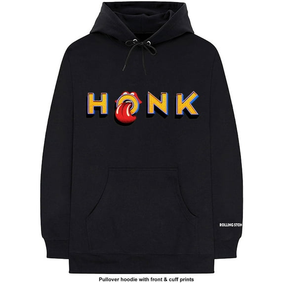 Men's Rolling Stones Honk Letters (Cuff Print) Hooded Sweatshirt XX-Large Black