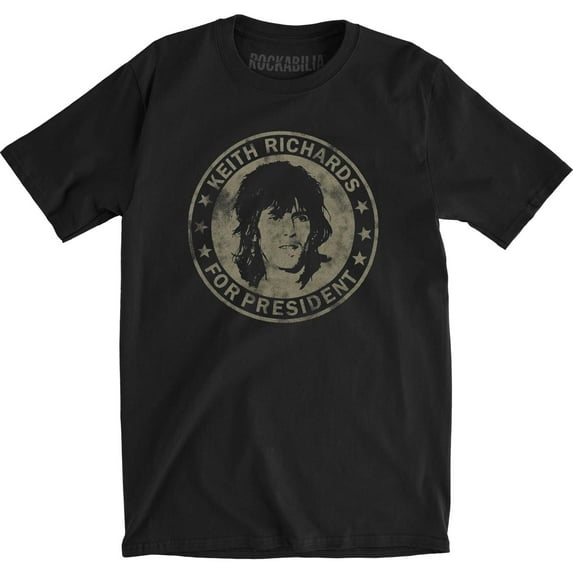 Men's Rolling Stones Keith for President Slim Fit T-shirt Large Black
