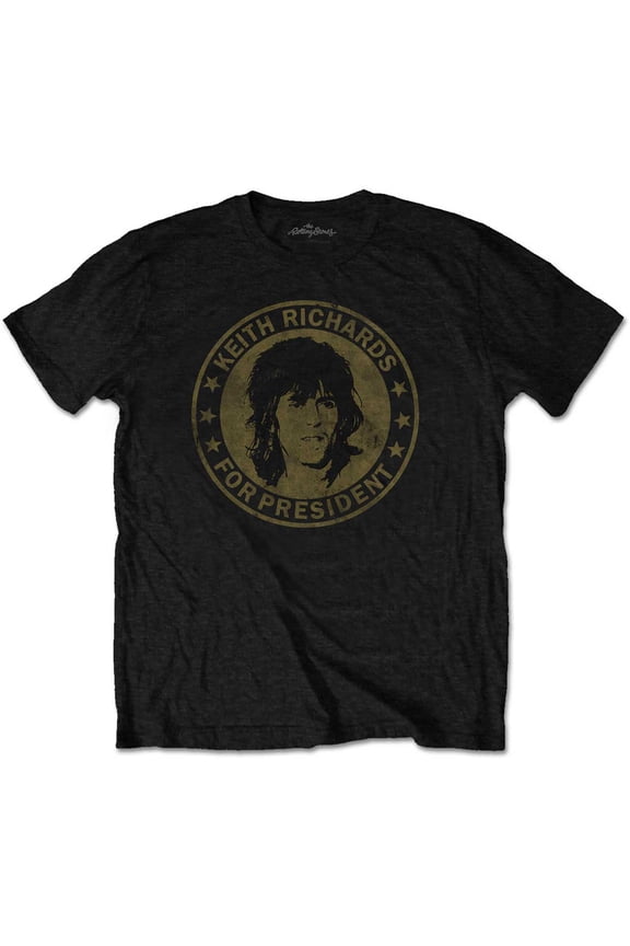 Men's Rolling Stones Keith for President Slim Fit T-shirt X-Large Black