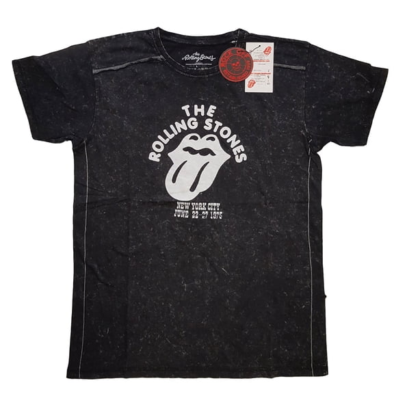 Men's Rolling Stones NYC '75 Snow Wash Tee Vintage T-shirt XX-Large Black
