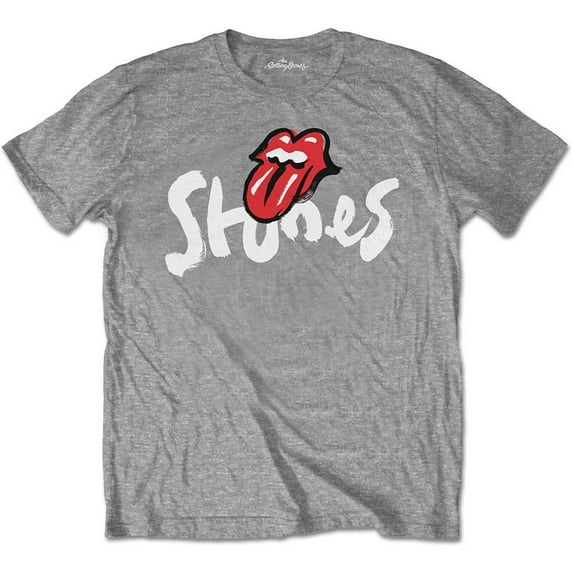Men's Rolling Stones No Filter Brush Strokes Slim Fit T-shirt Large Grey