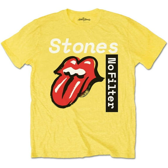 Men's Rolling Stones No Filter Text Slim Fit T-shirt X-Large Yellow