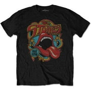 Mens Rolling Stones Retro 70s Vibe Vintage T-shirt Large Black