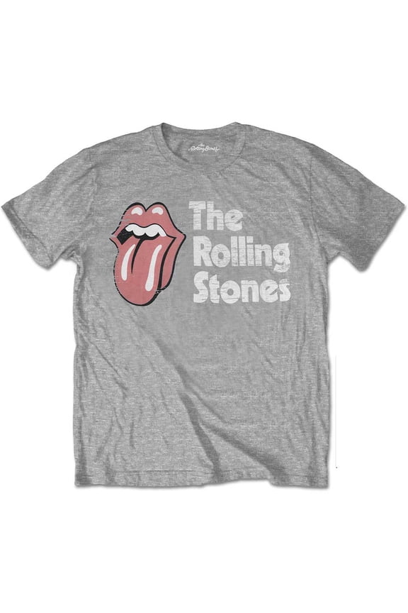 Men's Rolling Stones Scratched Logo Slim Fit T-shirt Medium Grey