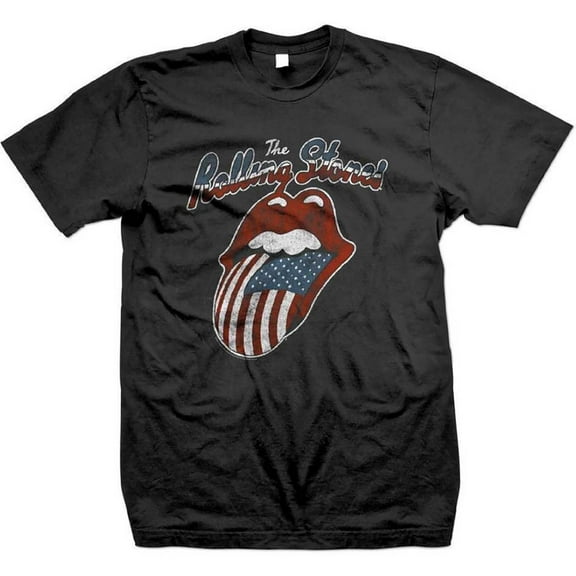 Men's Rolling Stones Tour of America '78 Slim Fit T-shirt Large Black