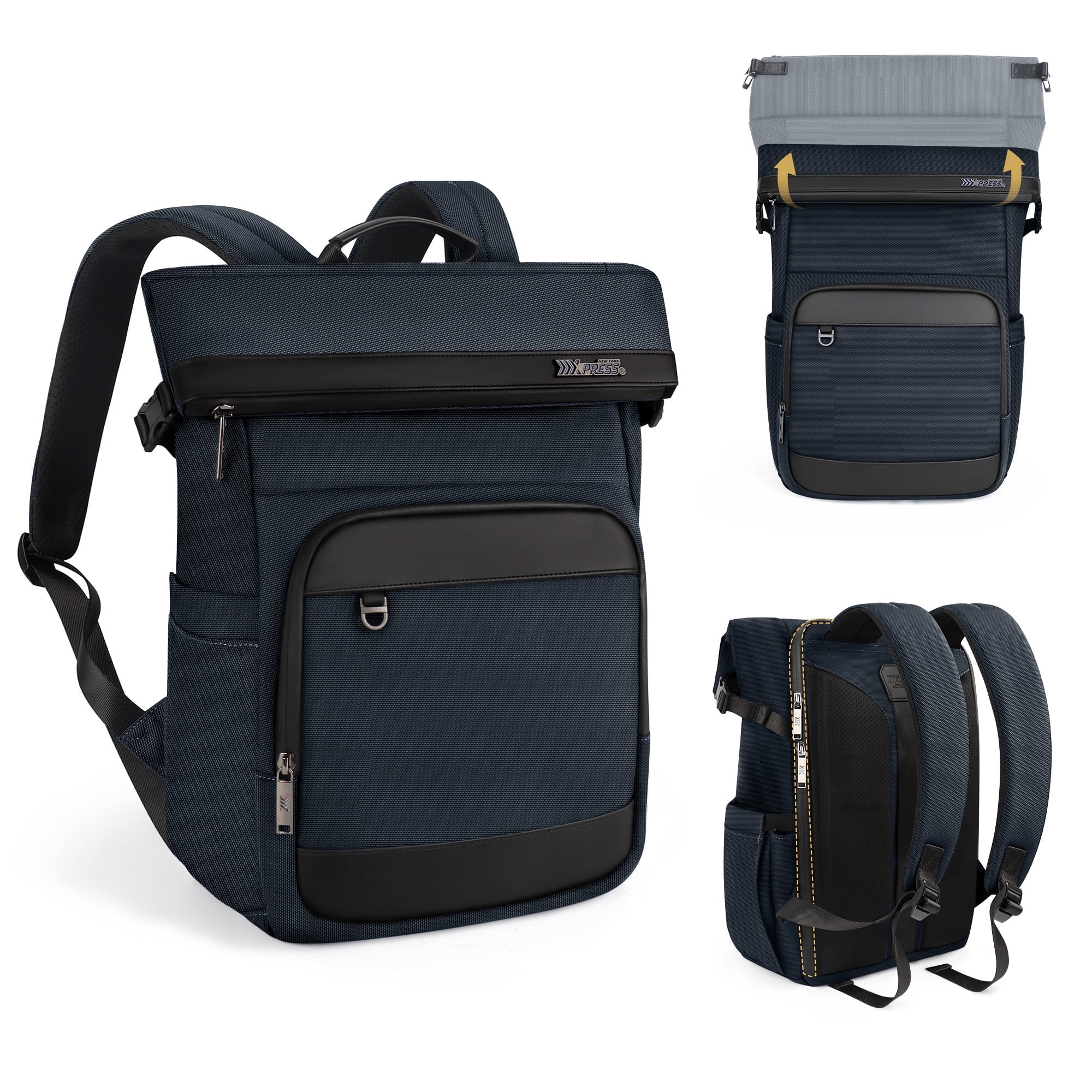 Rolltop Backpack for Men 15.6-inch Laptop Bag, Expandable 24L-28L for  Business Travel & Daily Use, Blue - B00684