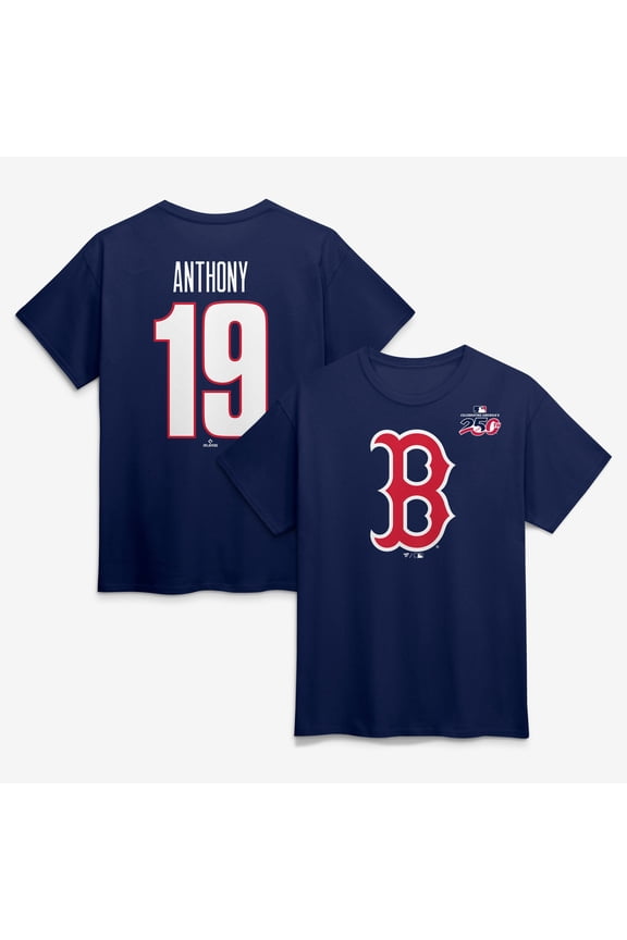Men's Roman Anthony Navy Boston Red Sox Celebrating America's 250th Name & Number T-Shirt