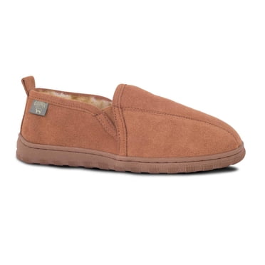 Minnetonka Men's Twin Gore Sheepskin Slippers - Genuine Sheepskin, Rubber Sole, True To Size