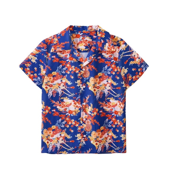 Men's Romeo and Juliet Shirt Button Down Floral Beach Shirts Hawaiian Short Sleeve