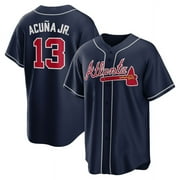 Men's Ronald Acuna Jr#13 Jersey Braves Baseball Team Player T-shirt Classic Sports Short Sleeved Tops Fans Gift Tee Game Shirt Sportswear