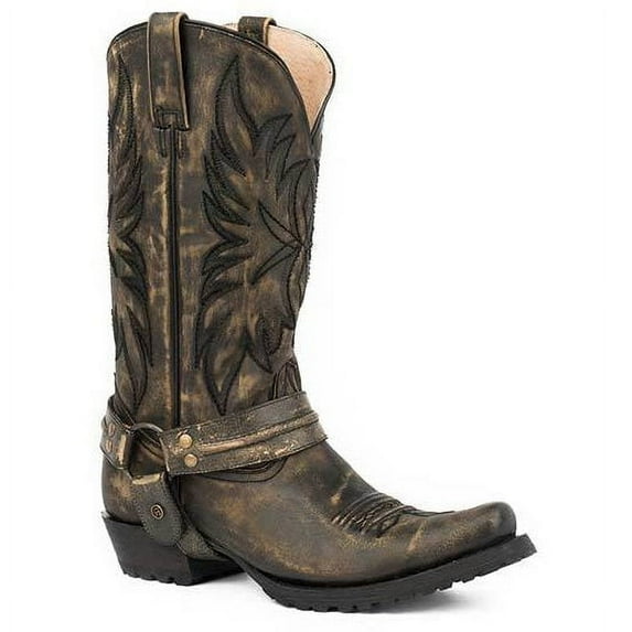 Men’s Roper Carson Biker Boots Handcrafted Black