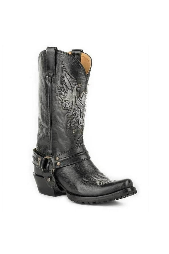 Men’s Roper Moto Eagle Lug Boots Handcrafted Black