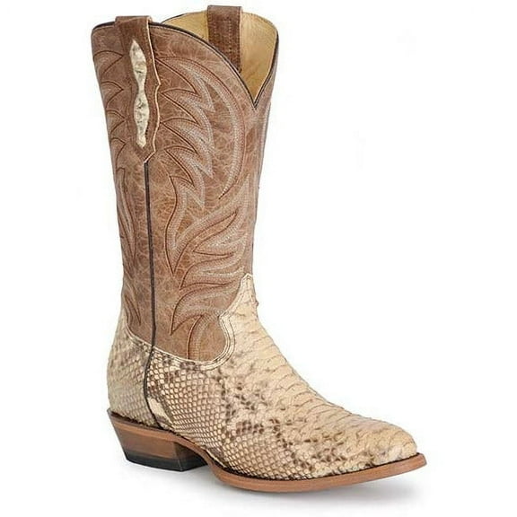Men's Roper Peyton Python Boots Handcrafted Tan
