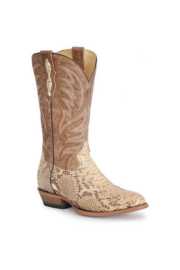 Men's Roper Peyton Python Boots Handcrafted Tan