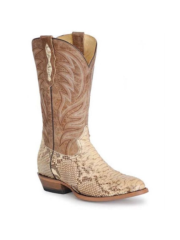 Men's Roper Peyton Python Boots Handcrafted Tan