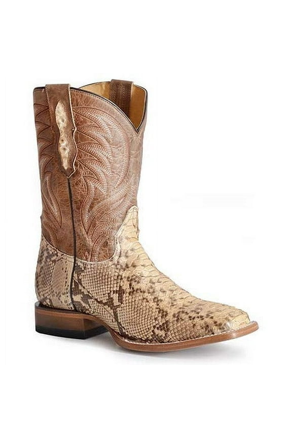 Men's Roper Peyton Python Boots Handcrafted Tan