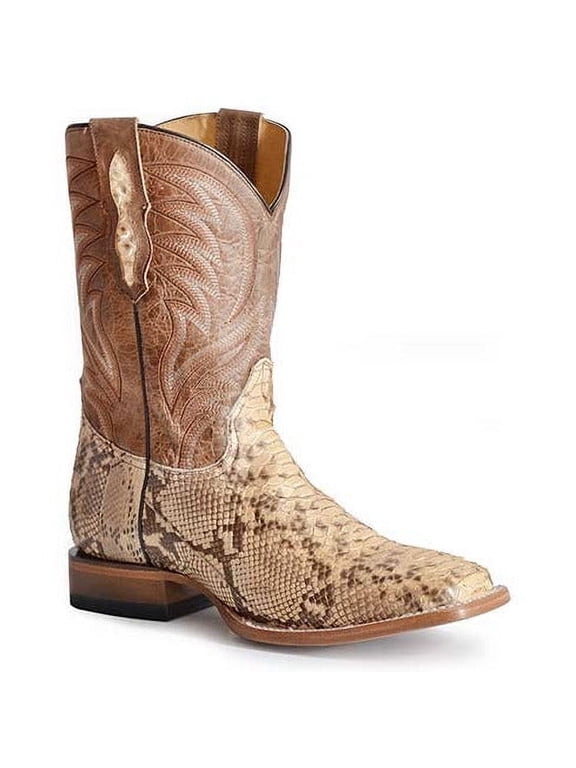 Men's Roper Peyton Python Boots Handcrafted Tan