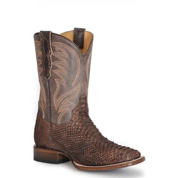 Peyton Python's Men's Roper Peyton Python Hybrid Sole Boots Handcrafted Brown - Walmart.com