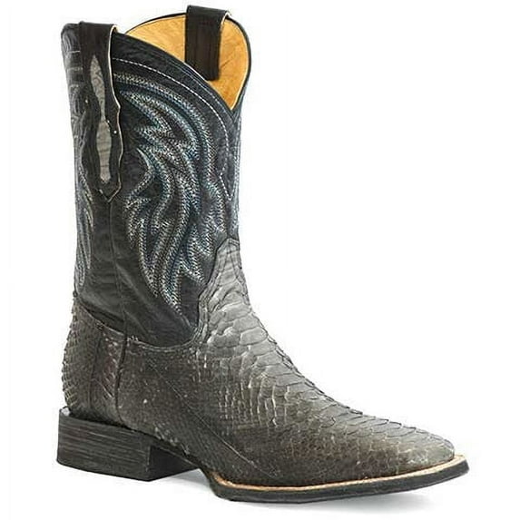 Men's Roper Peyton Python Hybrid Sole Boots Handcrafted Nobuck Gray