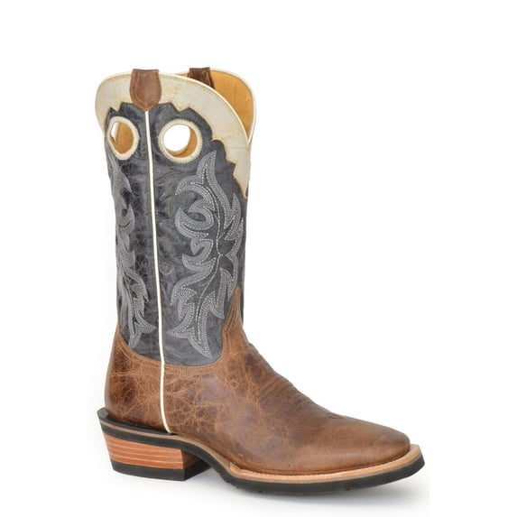 Men's Roper Ride 'Em Cowboy Leather GEO Sole Boots Handcrafted Tan
