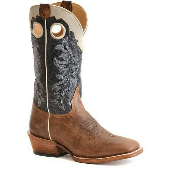 Men's Roper Ride'em Cowboy Leather Boots Handcrafted Tan