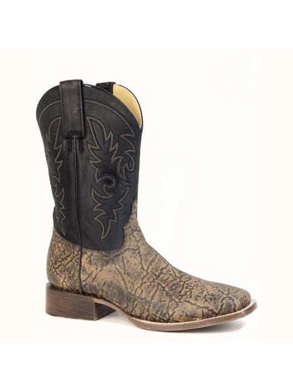 Men's Roper Safari Elephant Print Boots Handcrafted Brown