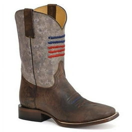 Men s Roper Roderick Boots Handcrafted Brown Walmart