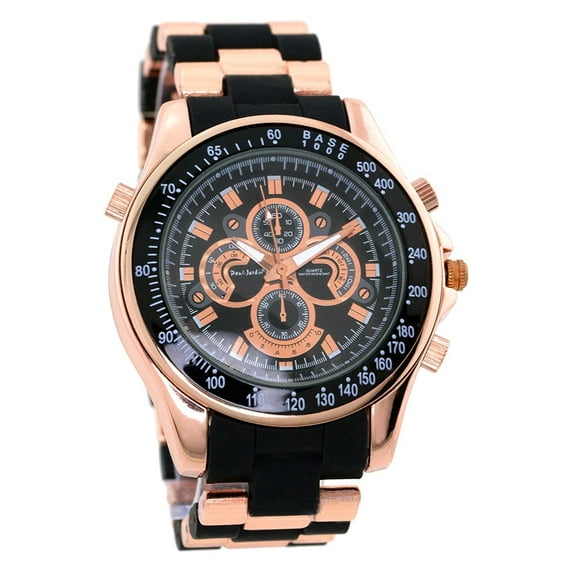 Men's Rose Gold Tone black Sports Clubbing Watch 46.5mm 13.5mm Thick Case.