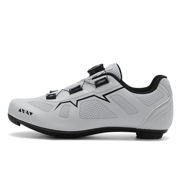Men's Rotary Buckle Closure Cycling Shoes, Breathable Mesh Upper Hard Outsole for Road Biking and Outdoor Riding Sports Activities