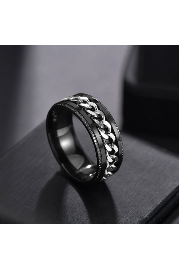 Men's Rotating Chain Titanium Steel Cool Ring Ring
