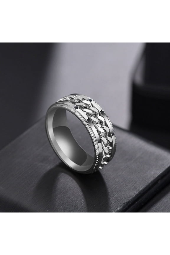 Men's Rotating Chain Titanium Steel Cool Ring Ring