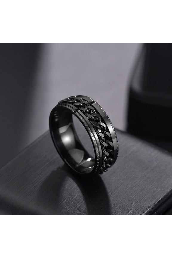 Men's Rotating Chain Titanium Steel Cool Ring Ring