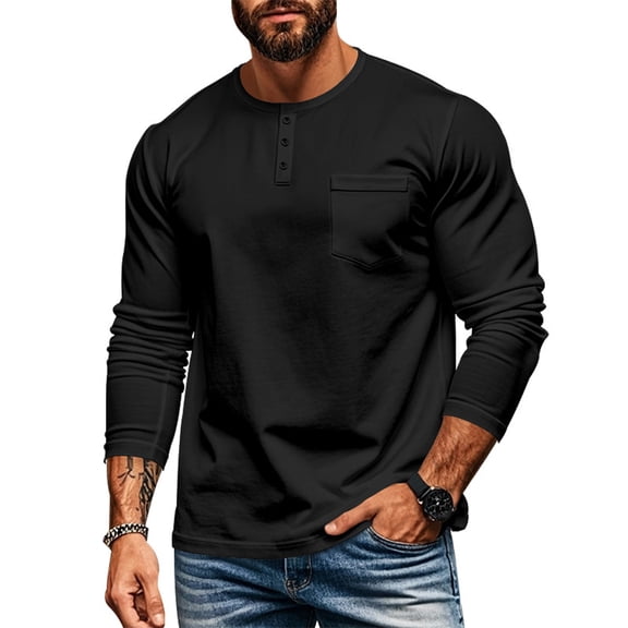 Men's Round Neck Long Sleeve Knit Pullover, Casual Shirt for Summer, Athletic Beach Wear, and Hippie-Themed Fashion,Black,M