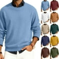 thumbnail image 1 of Men's Round Neck Long Sleeve Ribbed Knit Pullover, Sweater for Fall Winter, Casual Comfort and Versatile Layering Piece,Dark Green,2XL, 1 of 7