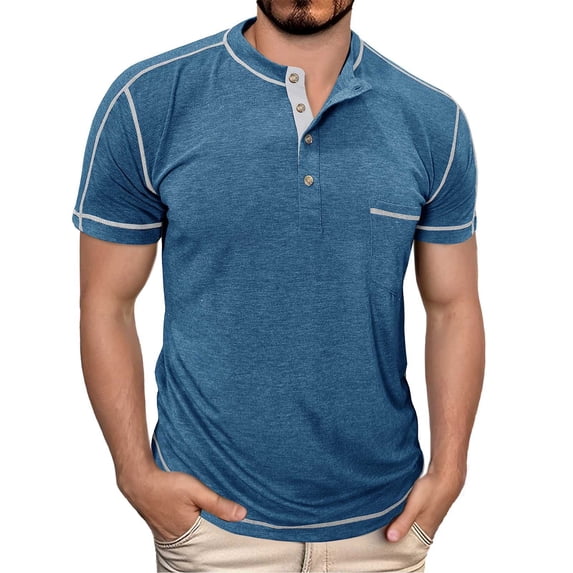 Men's Round Neck Short Sleeve T-Shirt Fashion Contrast Color Casual Comfortable Fit Breathable Tee for Daily Wear Men's Oversized Tshirts Workout T-Shirt