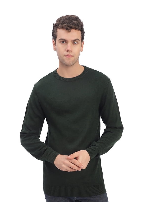 Casual Men’s Round Neck Sweater – Green | XL