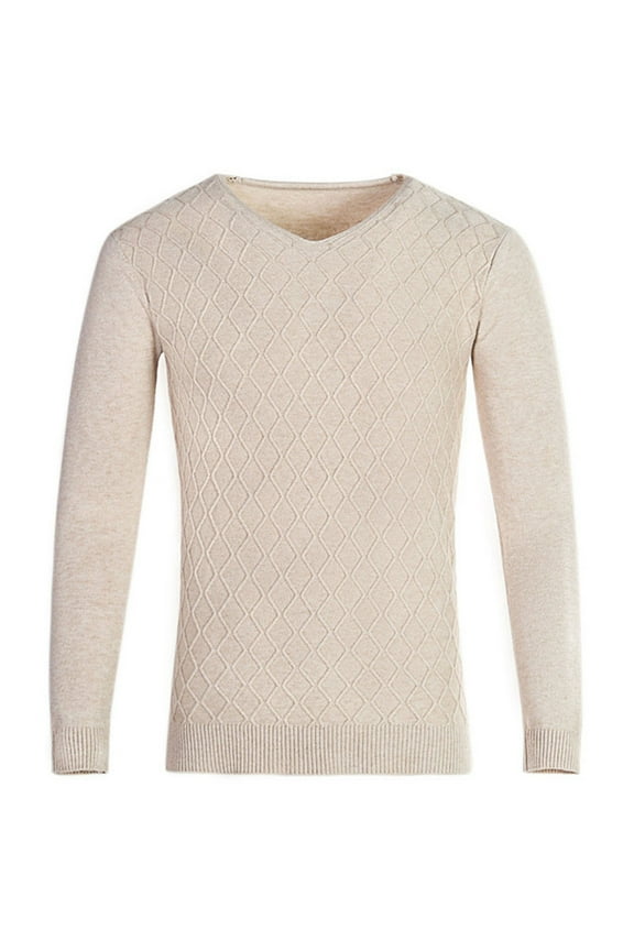 Men's Round Neck Sweater Skinny Long Sleeve Knitted Pattern Pullover Male Casual Solid Warm Sweaters