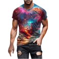 thumbnail image 1 of Men's Round Neck Tops Short Sleeve Starry Sky Print Lightweight and Soft for Everyday Wear Men Shirt Sale Short Sleeve, 1 of 5