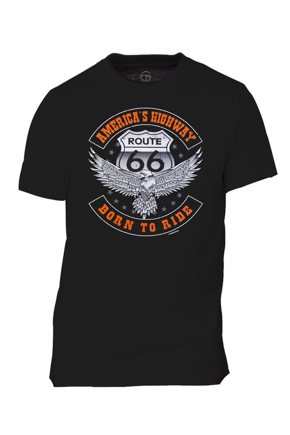 Men's Route 66 Born to Ride Short-Sleeve T-Shirt - Black - X-Large