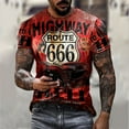 thumbnail image 1 of Men's Route 66 Printed Tee Top Casual Print T-Shirt, 1 of 3