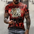 thumbnail image 1 of Men's Route 66 Printed Tee Top Casual Print T-Shirt, 1 of 3