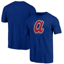 Men's Royal Atlanta Braves Cooperstown Official Logo Tri-Blend T-Shirt