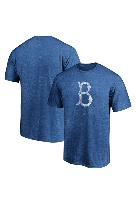 Men's Royal Brooklyn Dodgers Cooperstown Collection True Classics Throwback Logo Tri-Blend T-Shirt