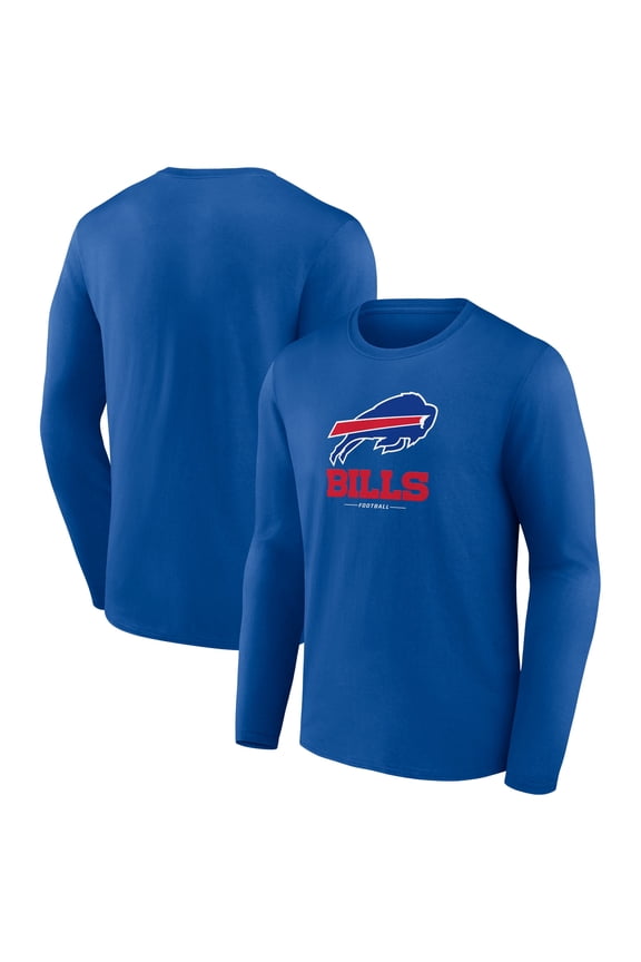 Men's Royal Buffalo Bills Logo Team Lockup Long Sleeve T-Shirt